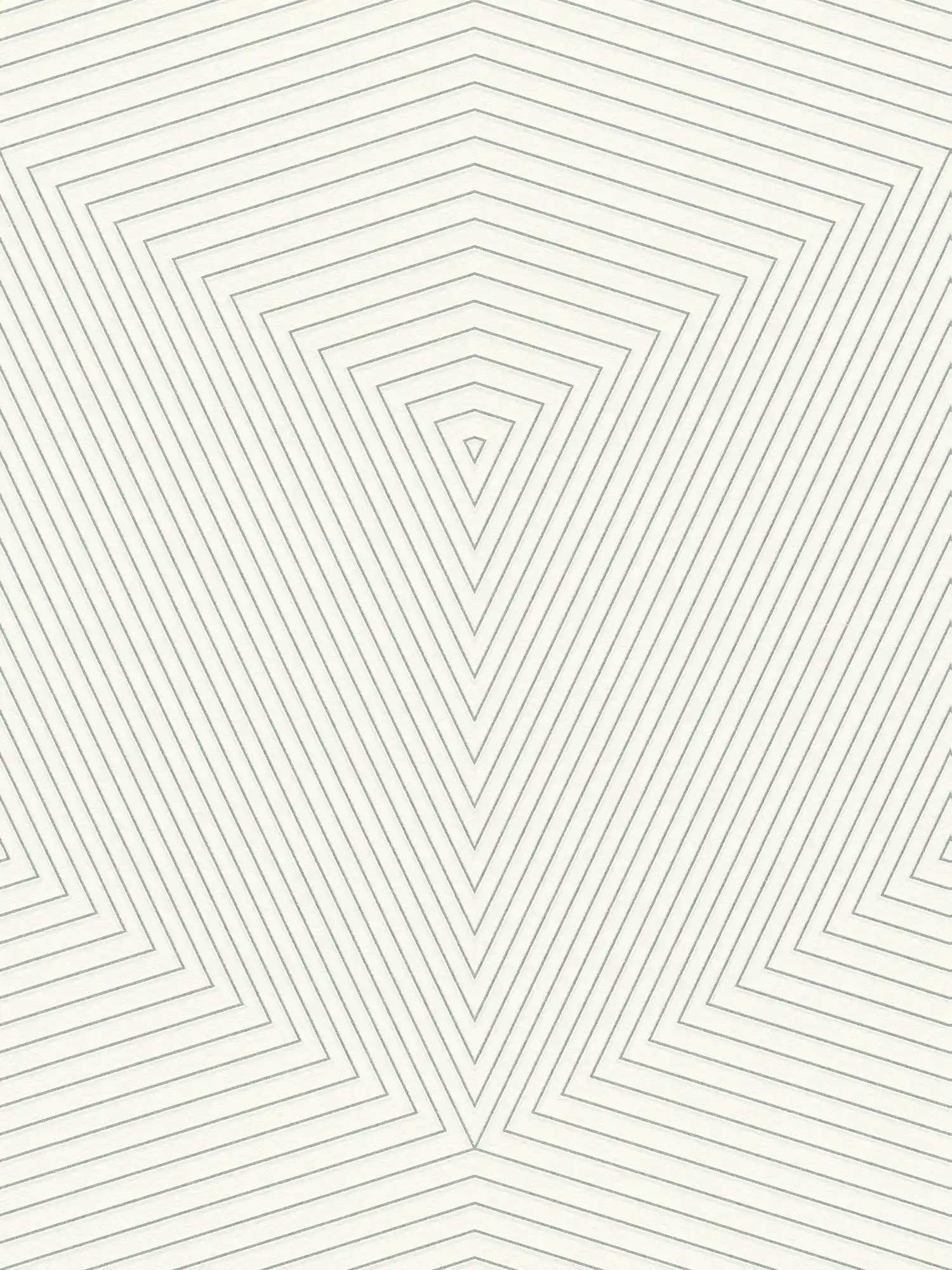 Pattern wallpaper with lines design & metallic effect - white, silver
