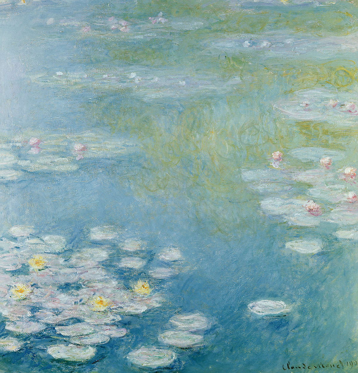             Muurschildering "Nimfen in Giverny" van Claude Monet
        