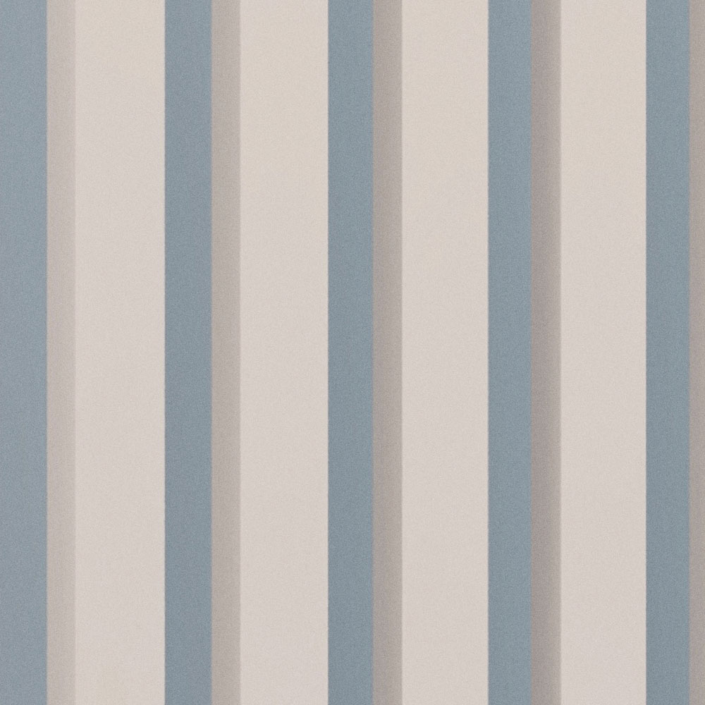             Illusion Room 2 - Papier peint 3D rayures design bleu & gris
        