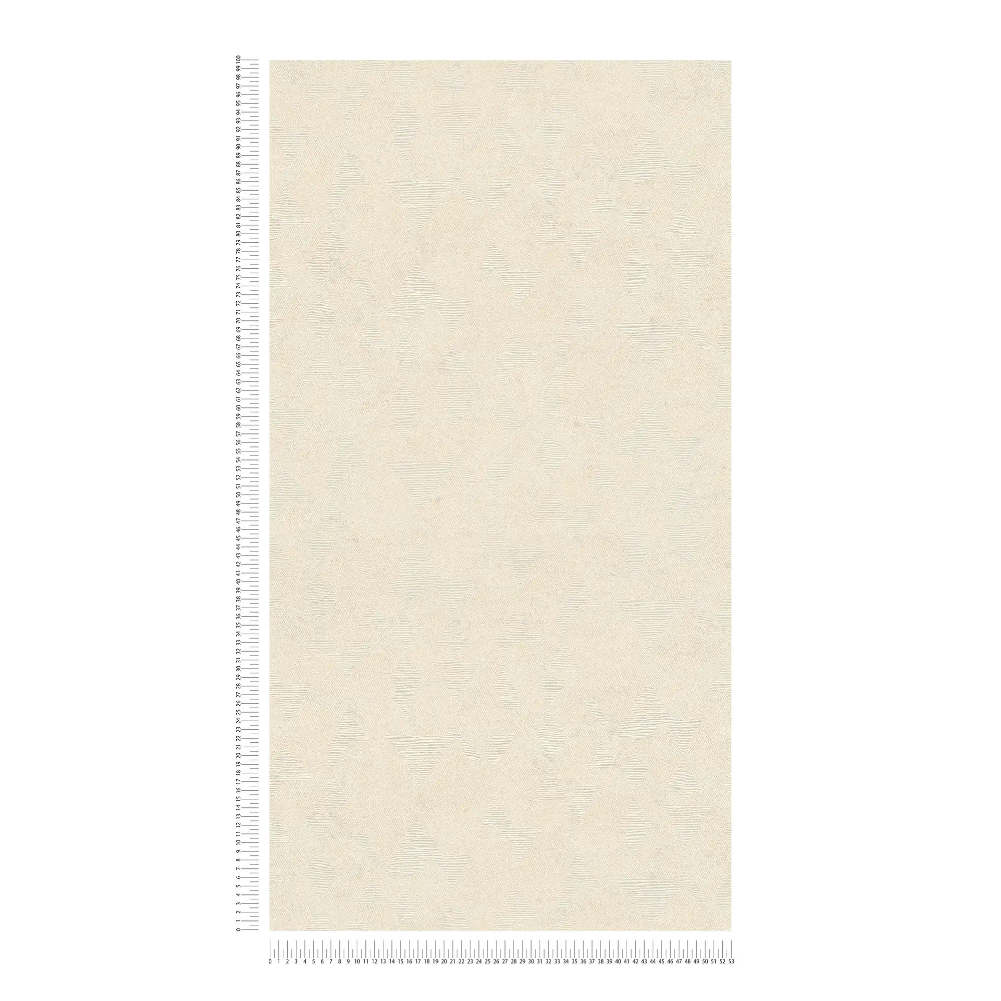             Papel pintado melange con estructura gráfica de aspecto étnico - beige, metálico
        