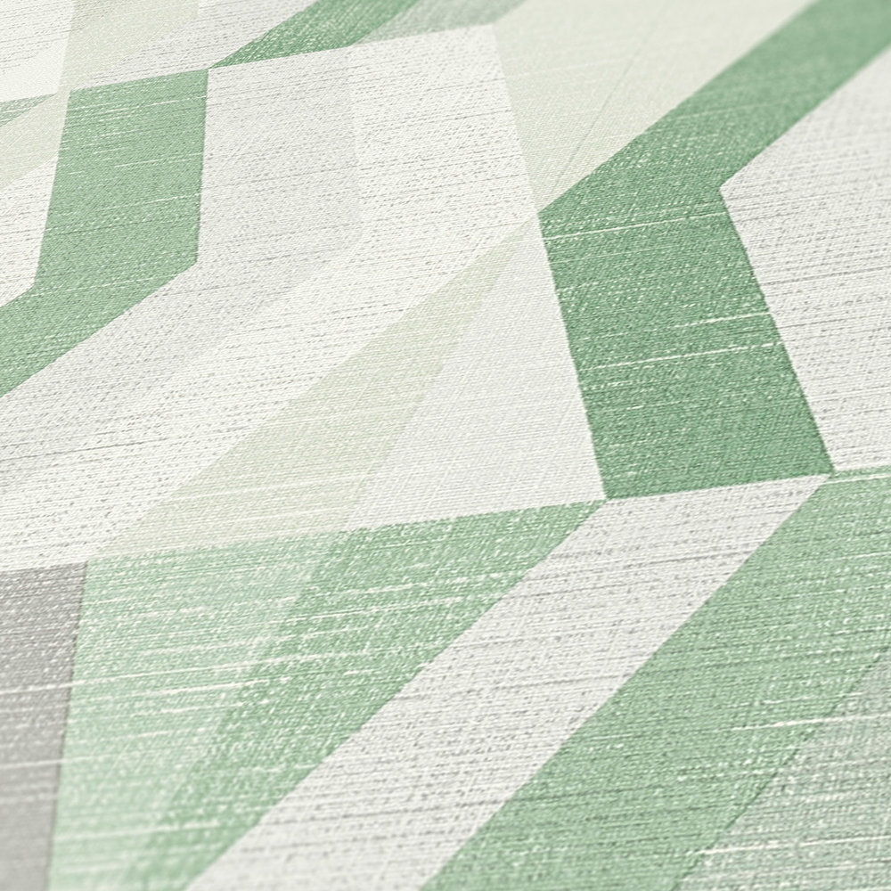             Behang in Scandinavische stijl met geometrisch patroon - groen, grijs
        