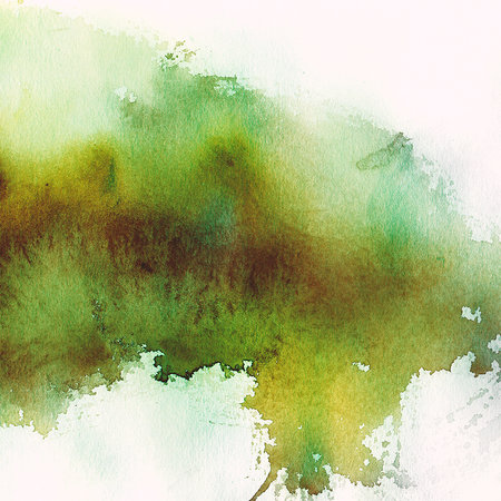 Papier peint aquarelle Dégradé d'eau vert
