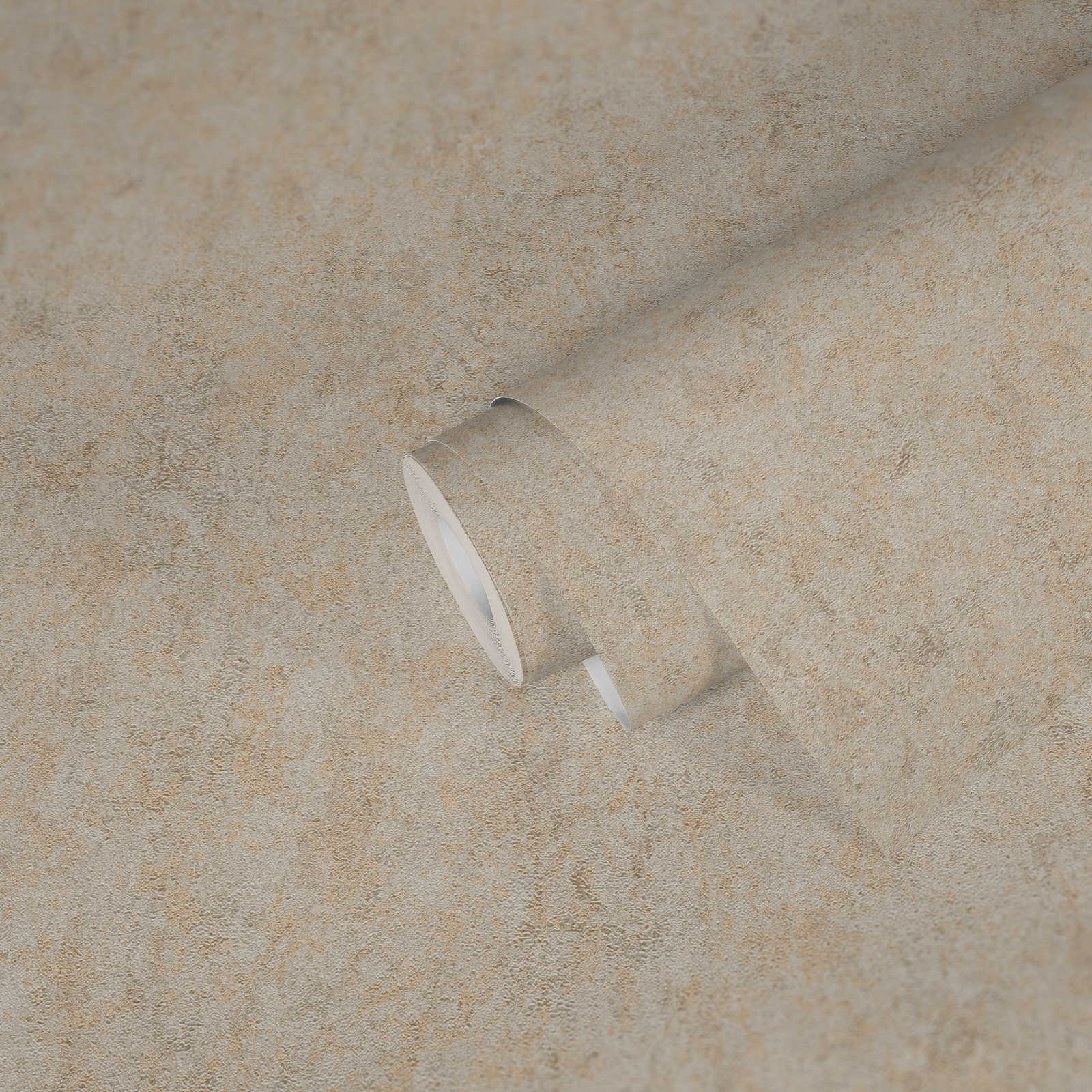             papier peint en papier uni à effet métallisé brillant structuré - crème
        