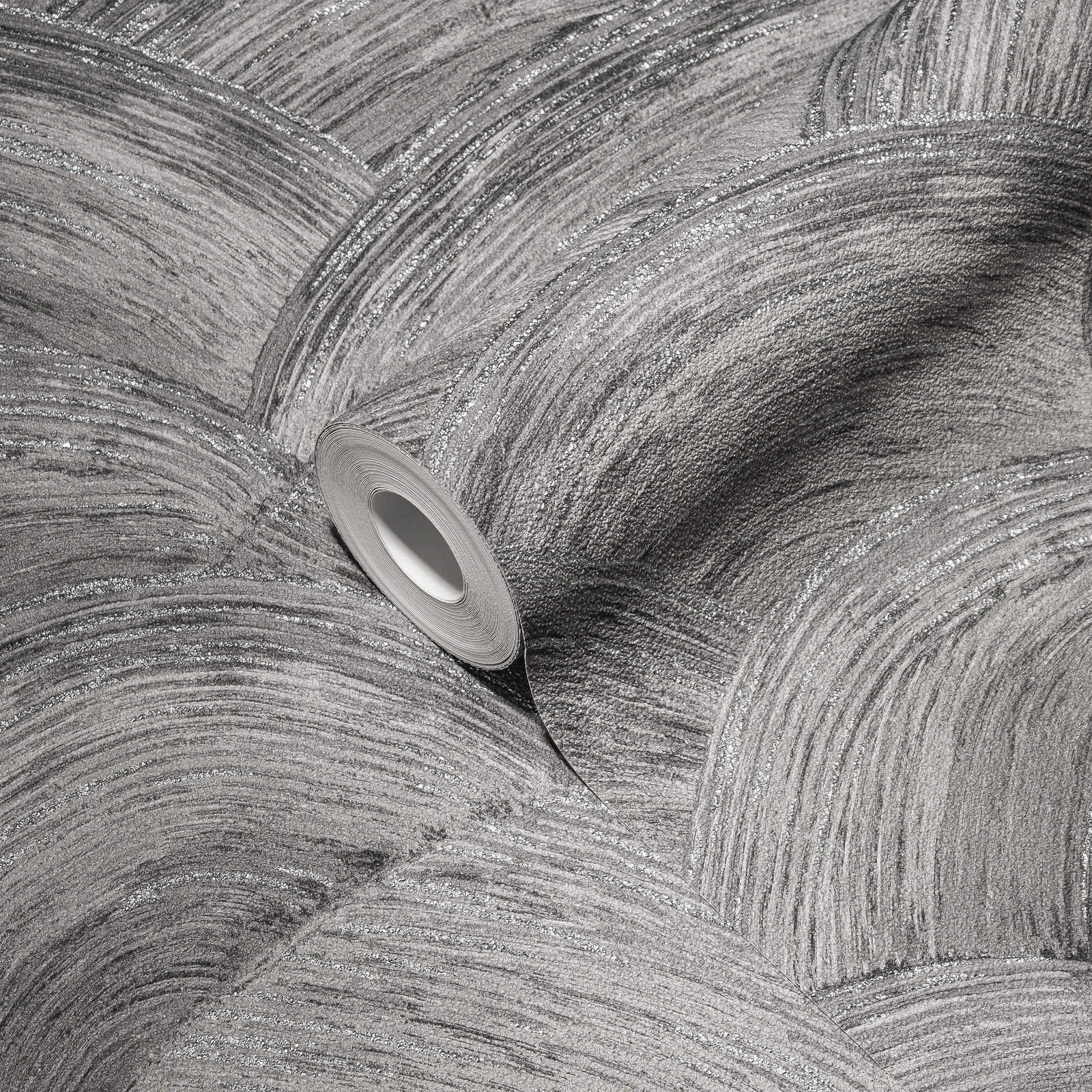             Papier peint intissé à structure gaufrée & effet brillant - gris, argenté
        