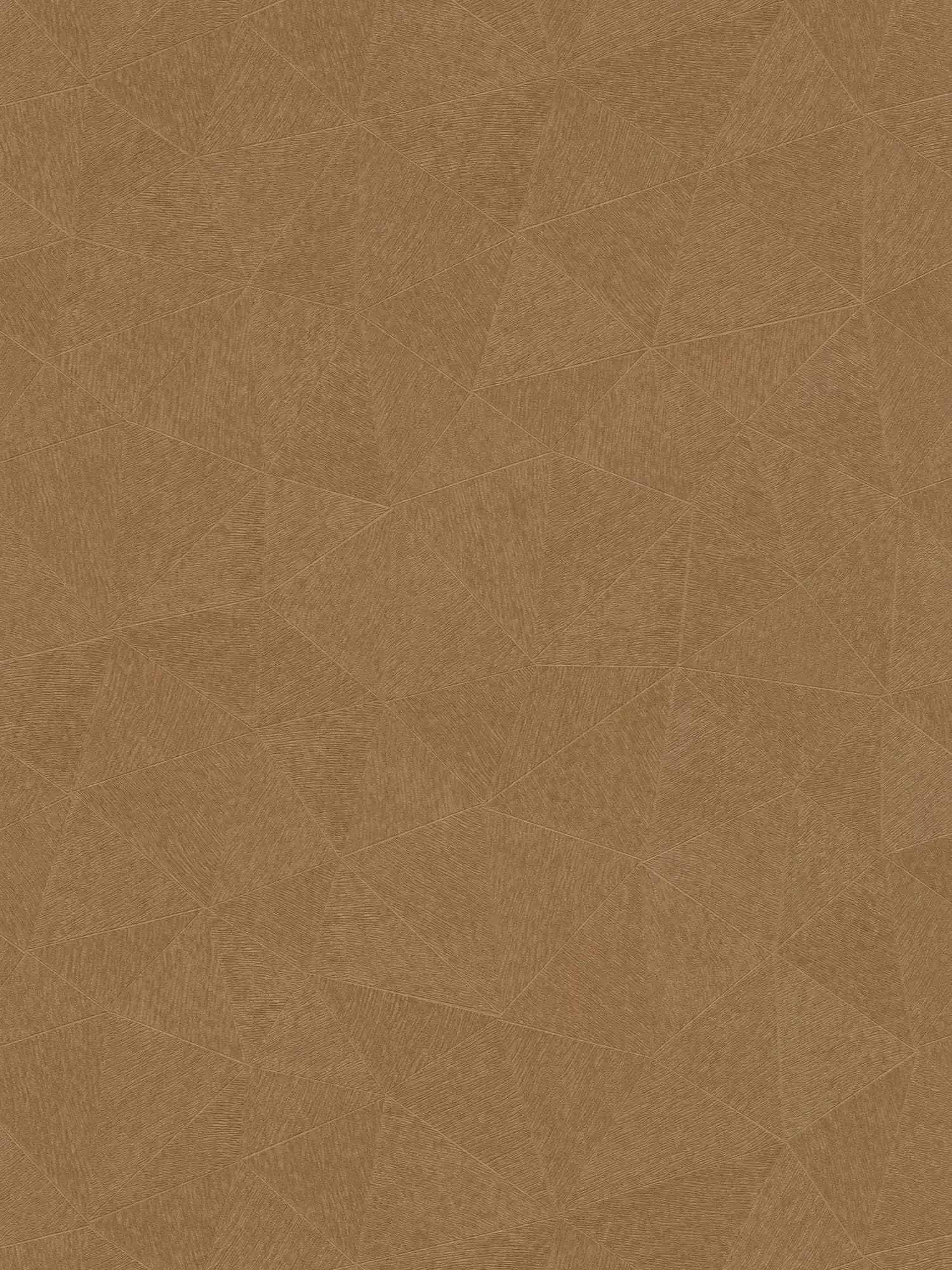 Papel pintado no tejido con discreto motivo triangular - marrón
