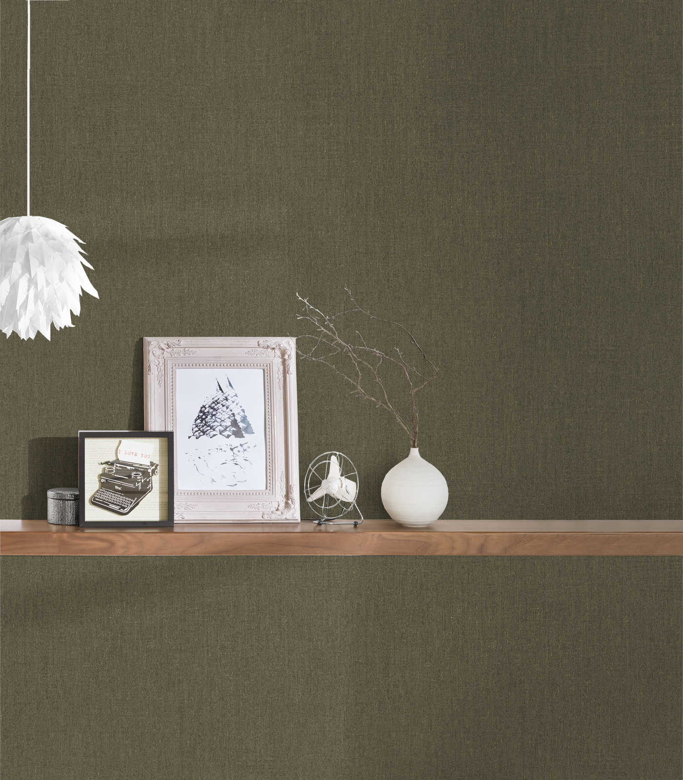             wallpaper light brown and olive mottled, with structure detail - brown
        