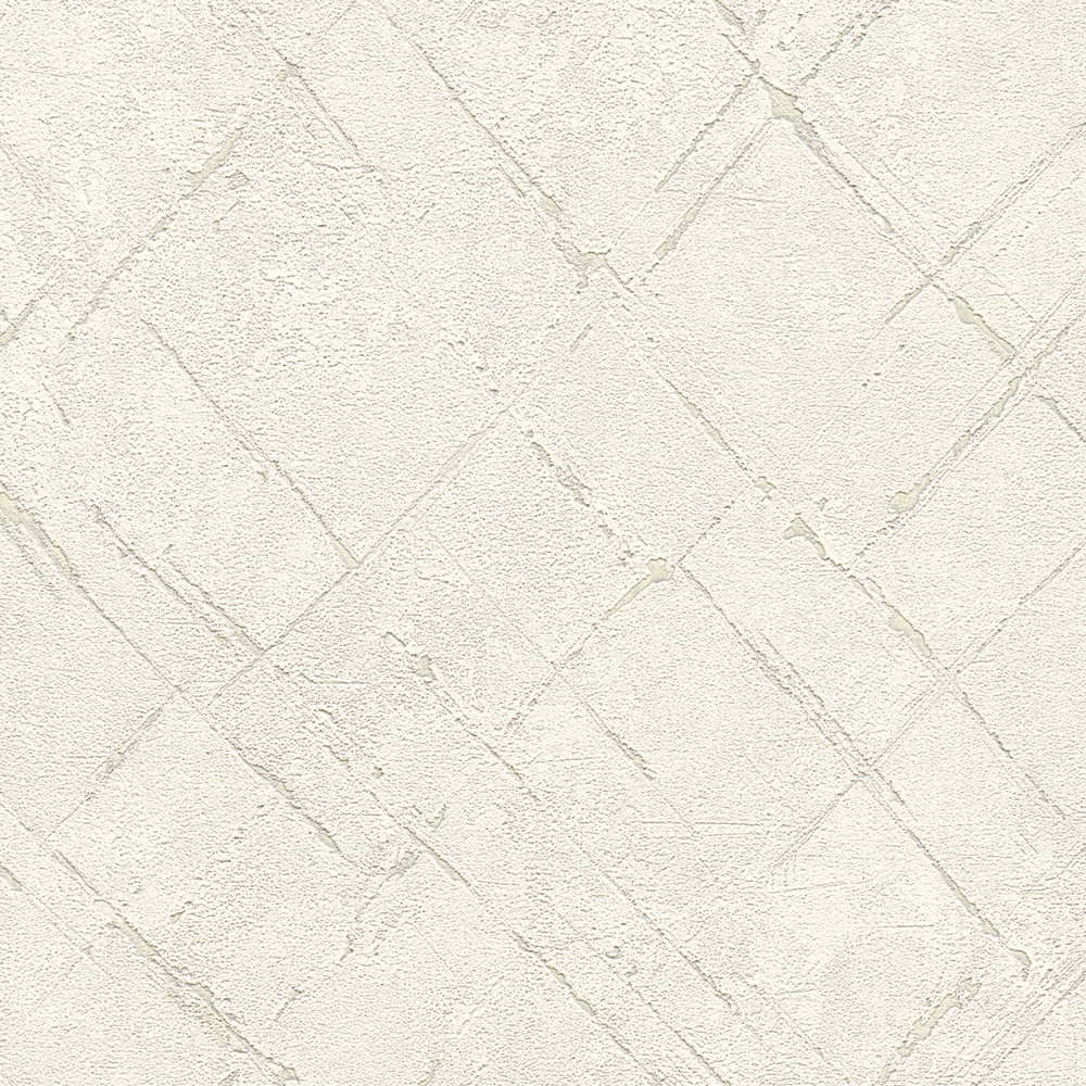             Papel pintado no tejido con aspecto de yeso usado - blanco, gris
        