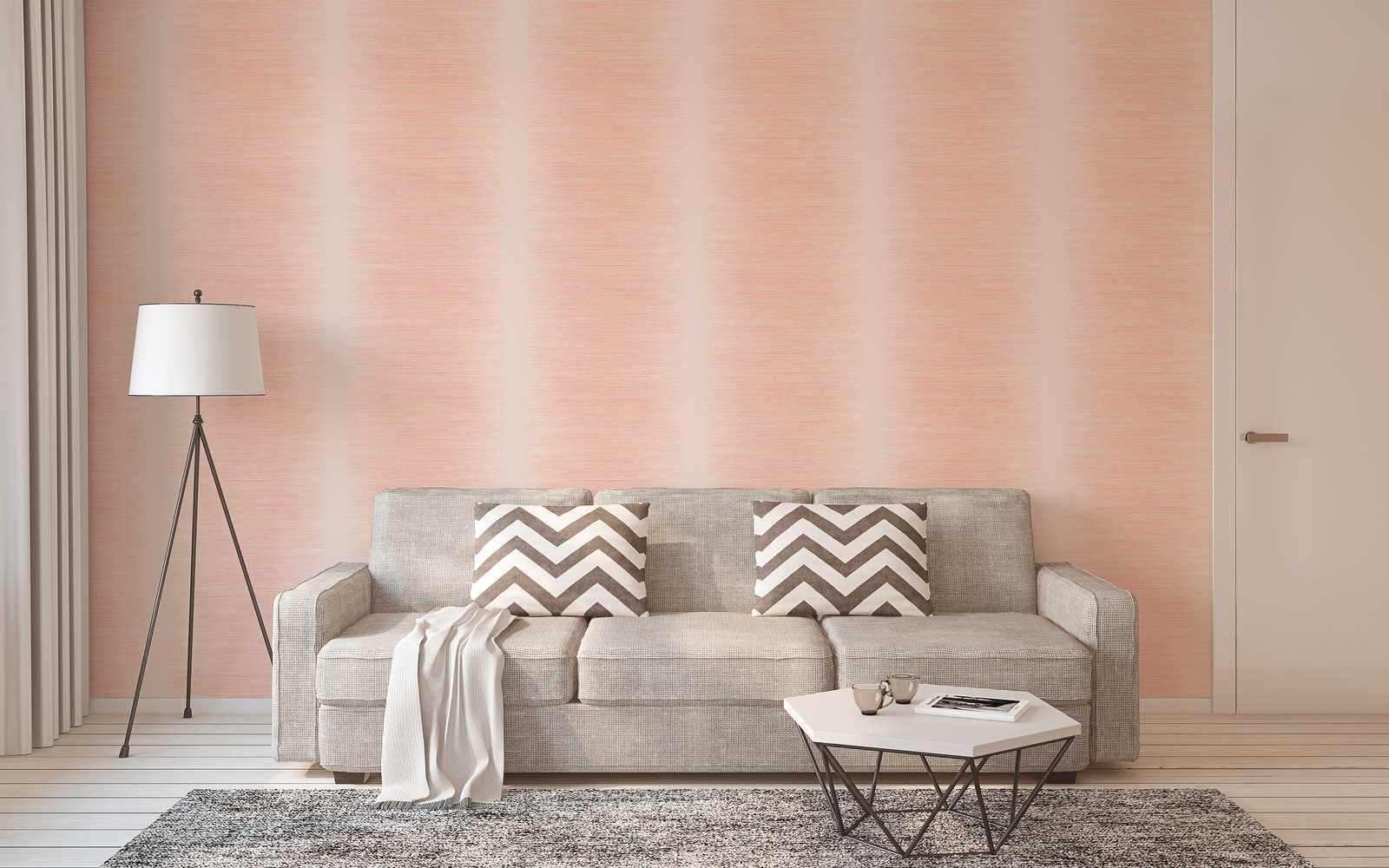            Scandinavian style wallpaper with dots design - pink, orange, beige
        