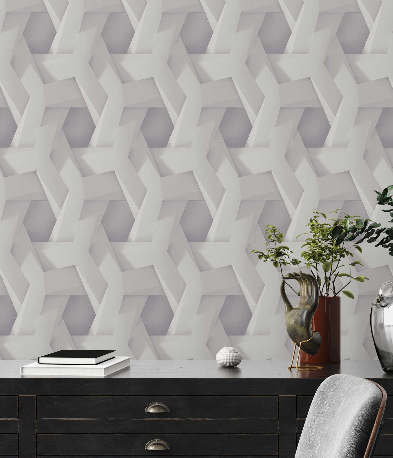            3D wallpaper light grey graphic pattern with concrete look
        