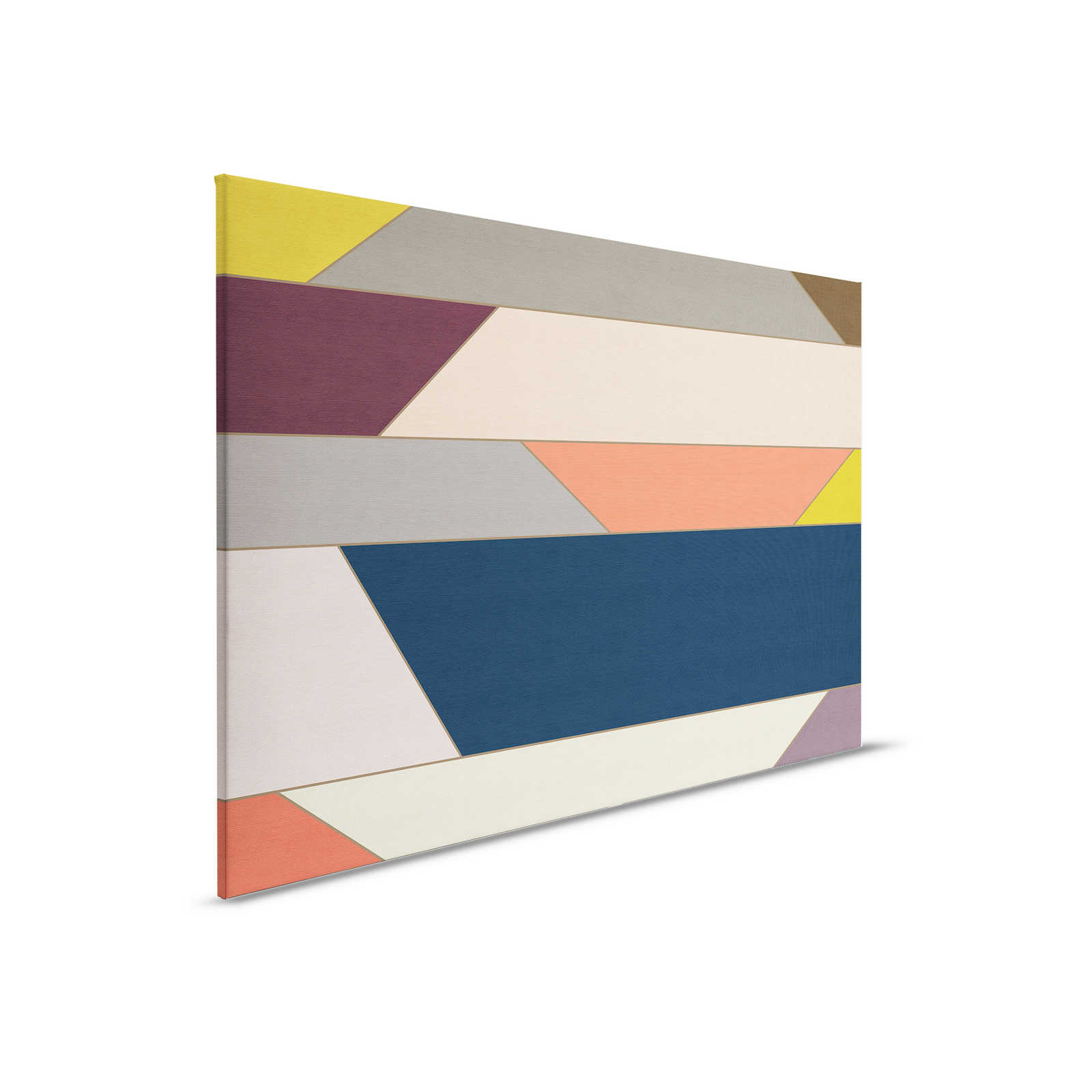         Geometry 1 - Canvas painting with colourful horizontal stripe pattern- ribbed structure - 0.90 m x 0.60 m
    