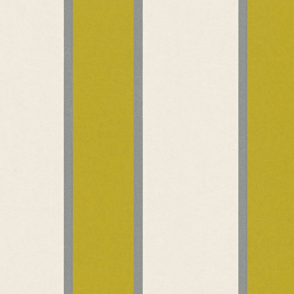             Striped wallpaper with metallic accents - beige, green
        