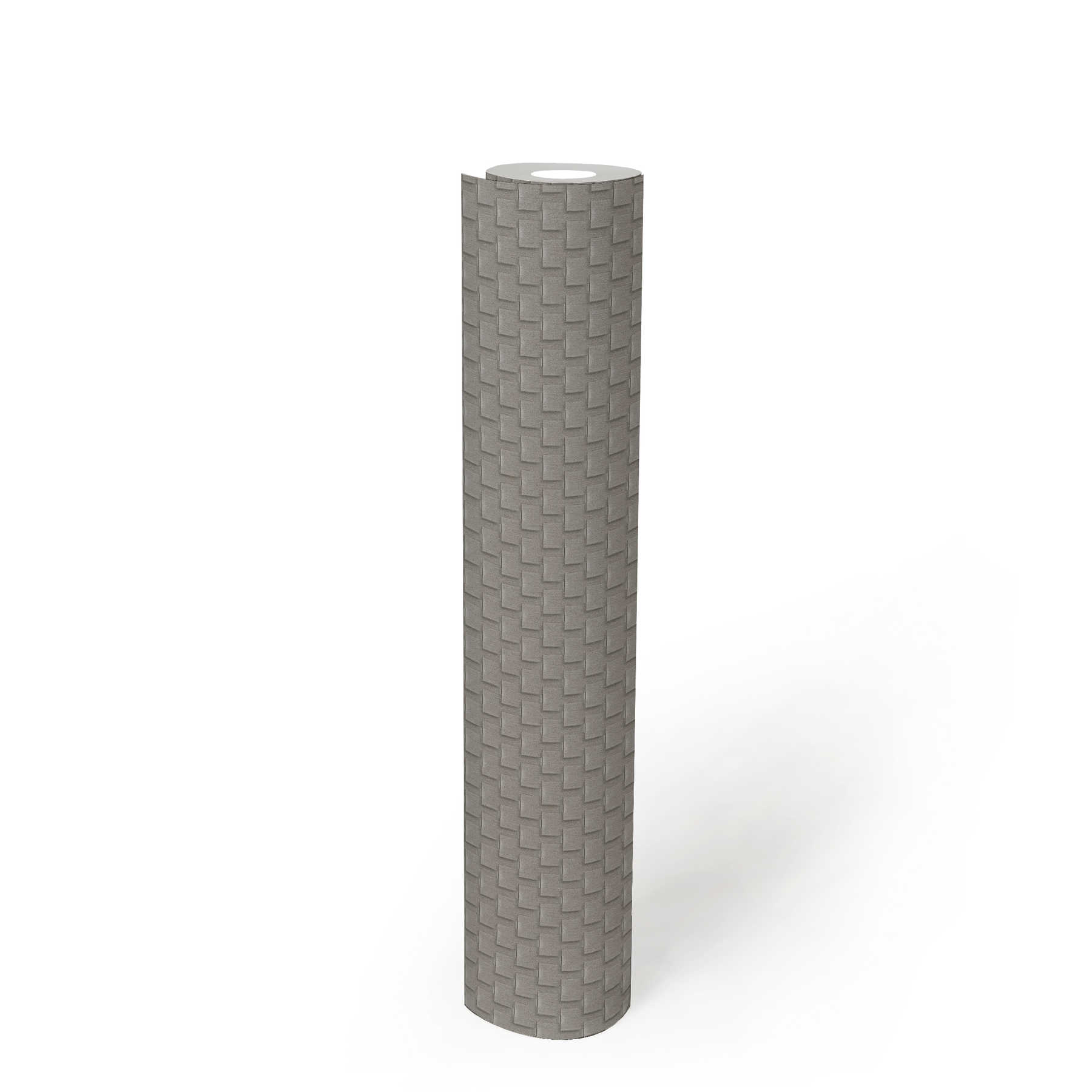             Patterned wallpaper with facet design and 3D effect - grey, silver
        