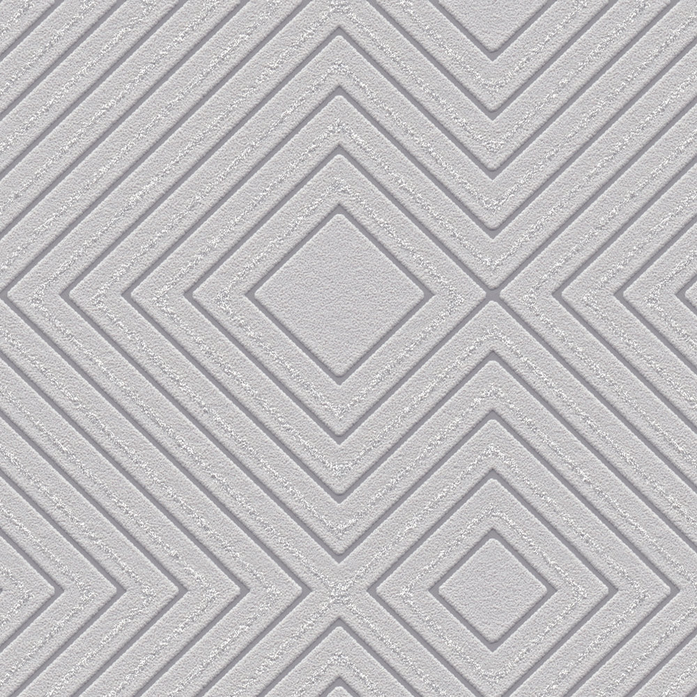             Geometric pattern wallpaper with gloss effect - brown, metallic
        