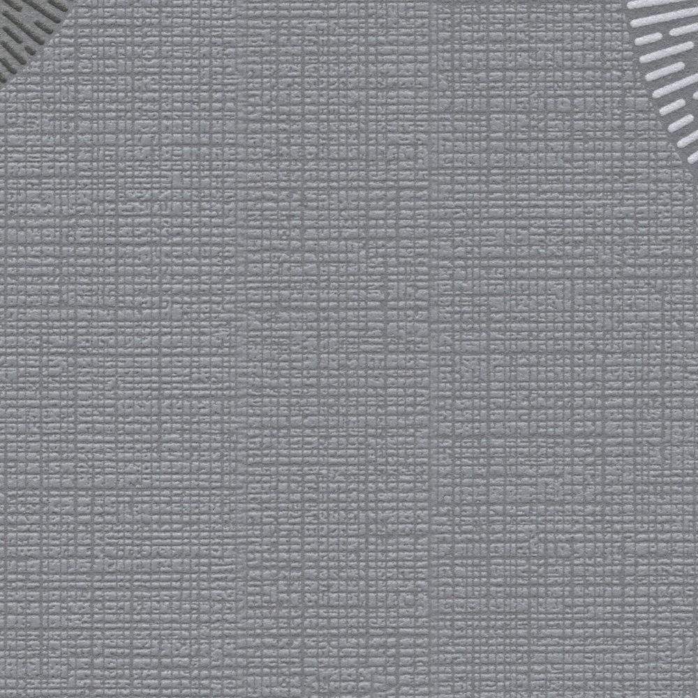             Woonkamerbehang met modern cirkelpatroon - grijs
        