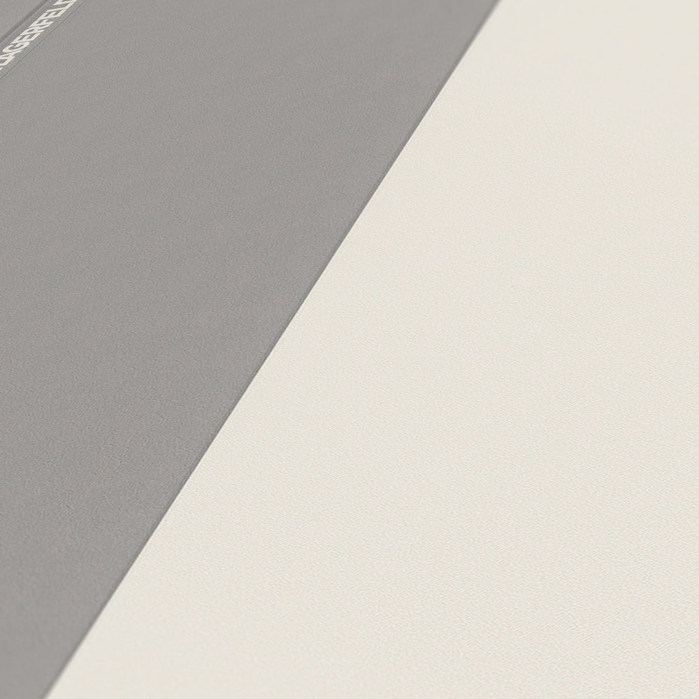             Karl LAGERFELD Carta da parati in tessuto non tessuto a righe con effetto texture - grigio, bianco
        
