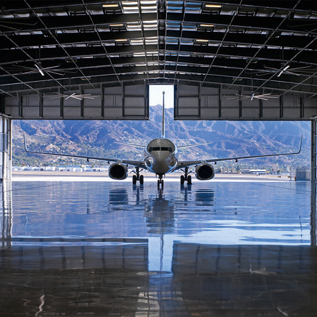         Aircraft hangar - photo mural 3D optics aircraft hangar
    
