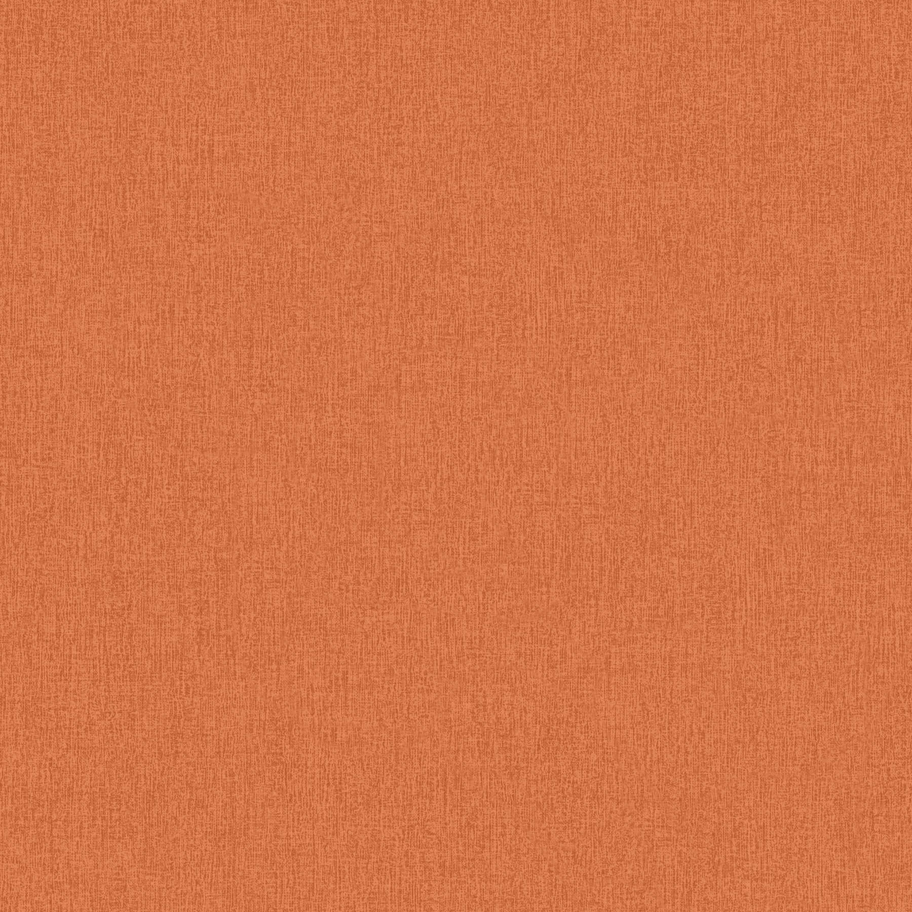 Papel pintado liso moteado con estructura de tela - naranja
