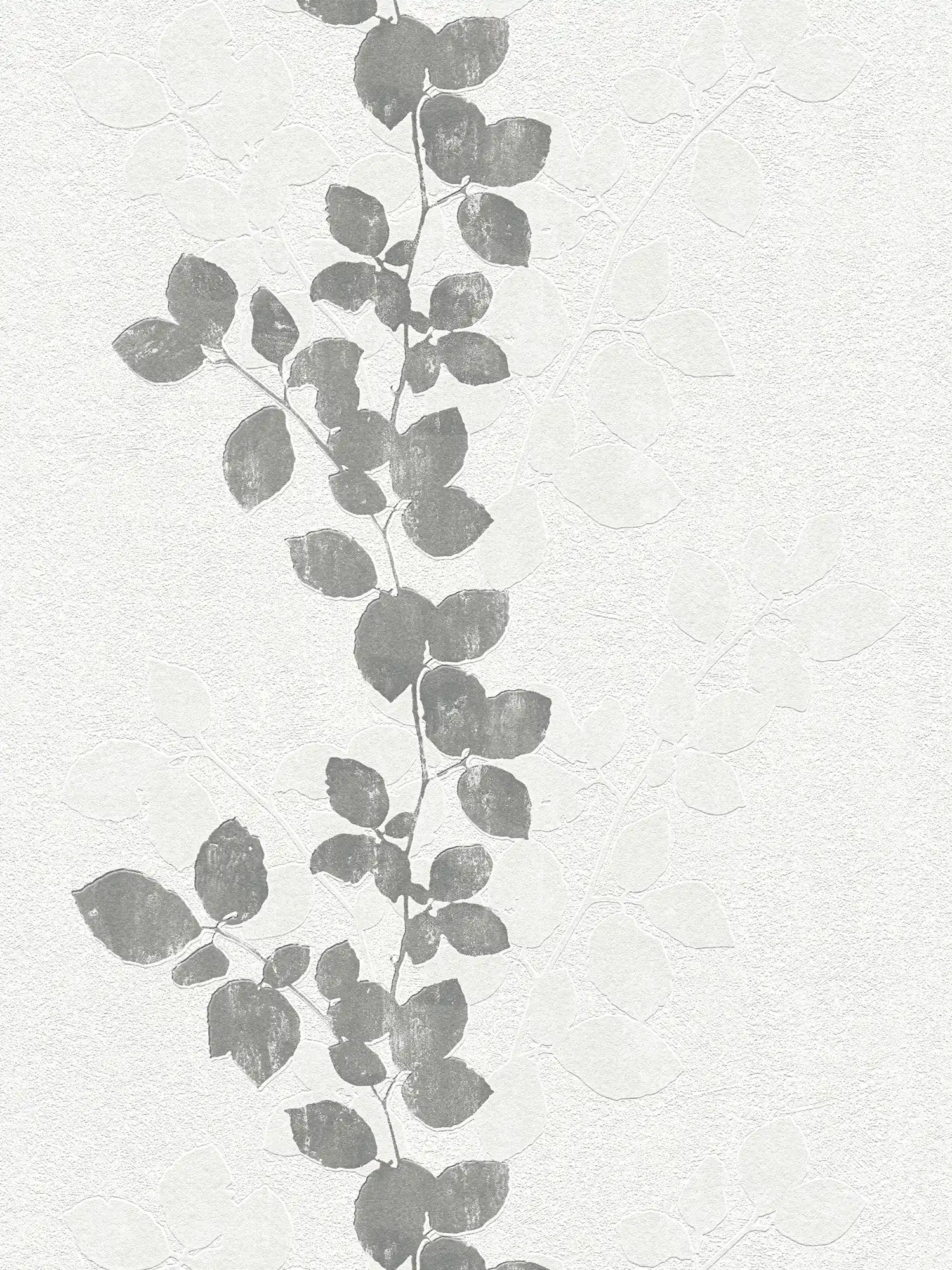 Papel pintado de diseño de la naturaleza con efecto de hojas y estructura - crema
