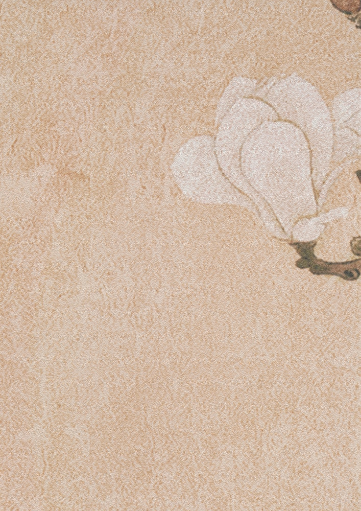             Papeles pintados novedad - papel pintado con motivo de flor de cerezo y pavo real en estilo asiático
        