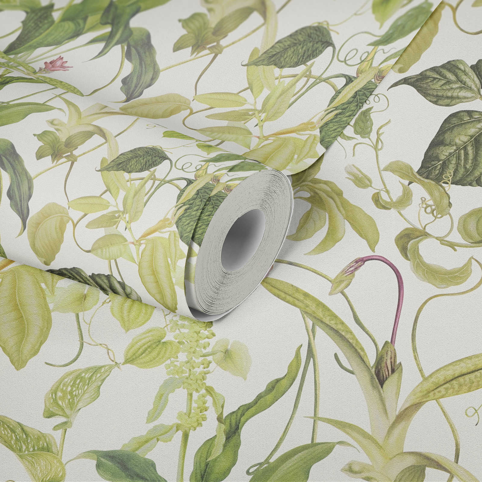             Non-woven wallpaper tropical flowers by MICHALSKY - green, cream
        