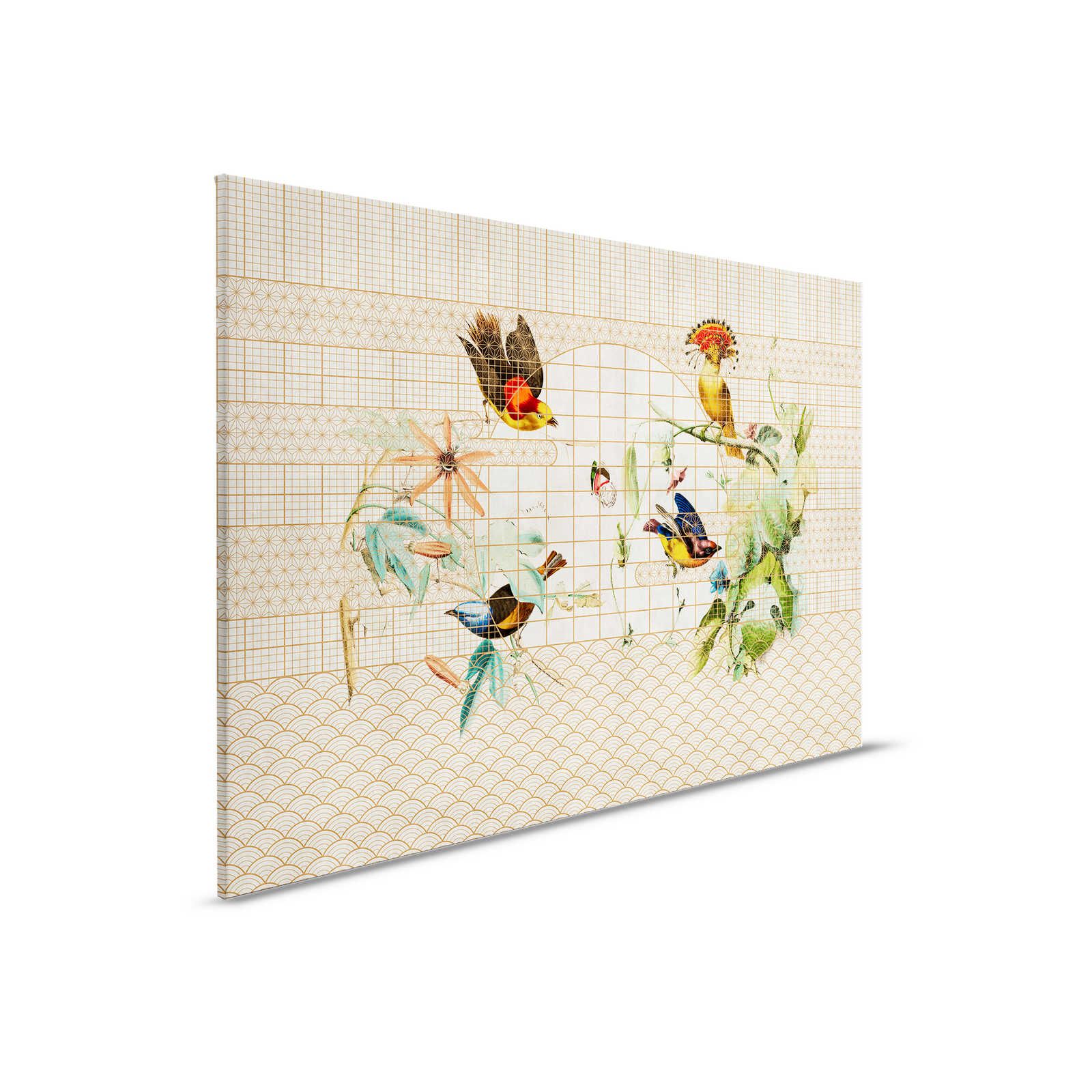         Aviary 1 - Canvas painting Birds & butterflies in golden aviary - 0,90 m x 0,60 m
    