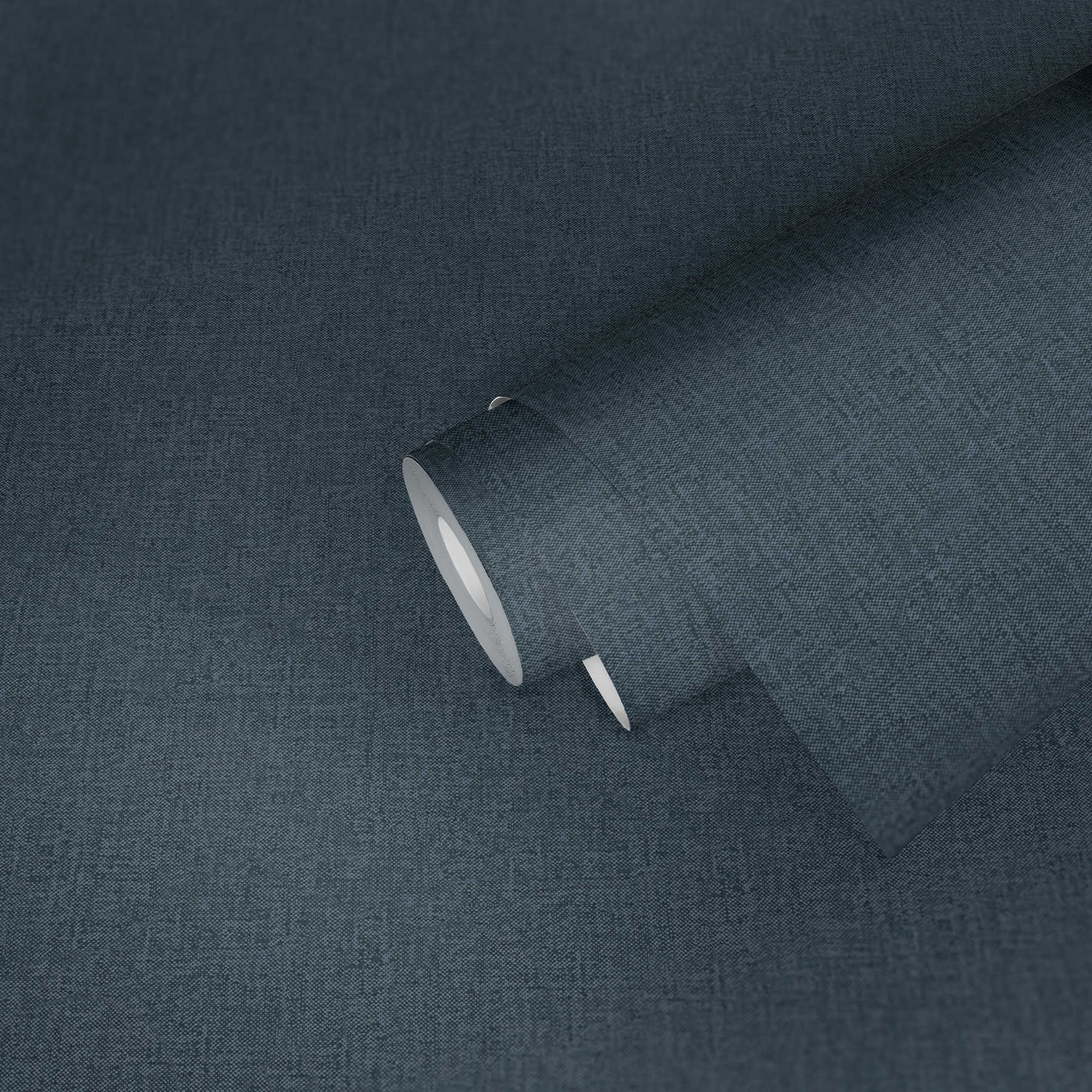             Papier peint aspect textile Jeans bleu avec structure tissée - bleu
        
