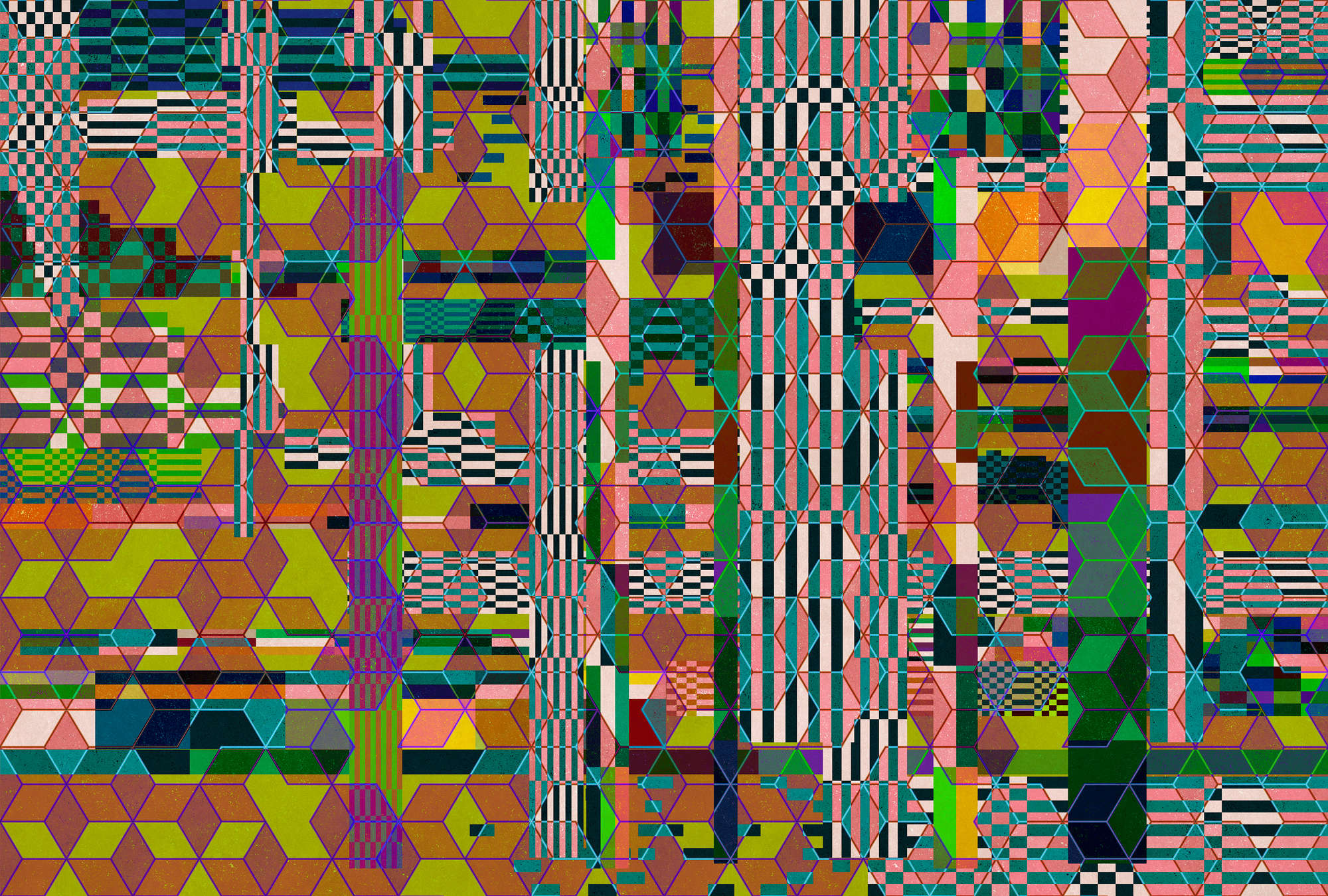             Mirage 1 - mural graphic mosaic pattern colourful
        