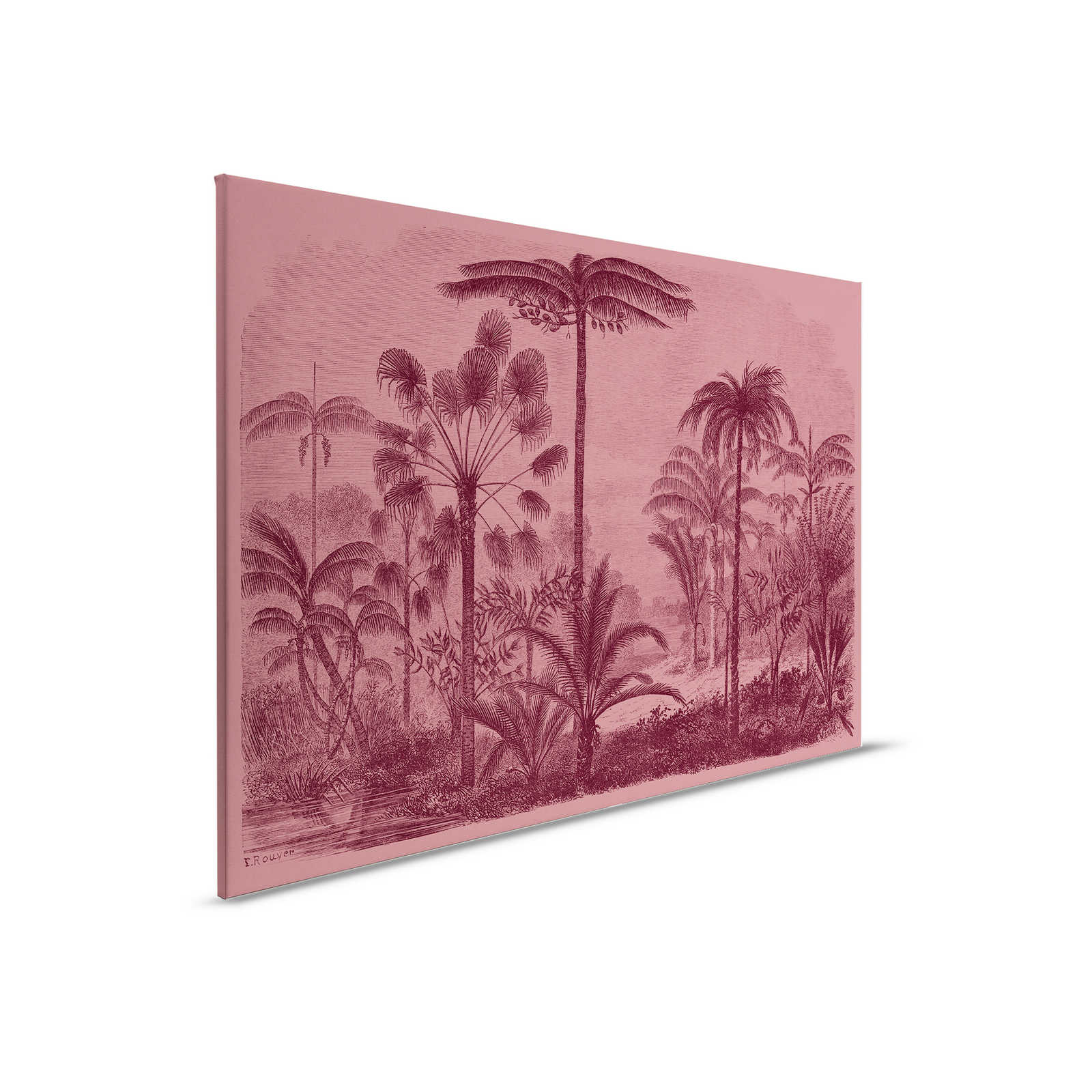 Jurassic 2 - Toile motif jungle gravure sur cuivre - 0,90 m x 0,60 m
