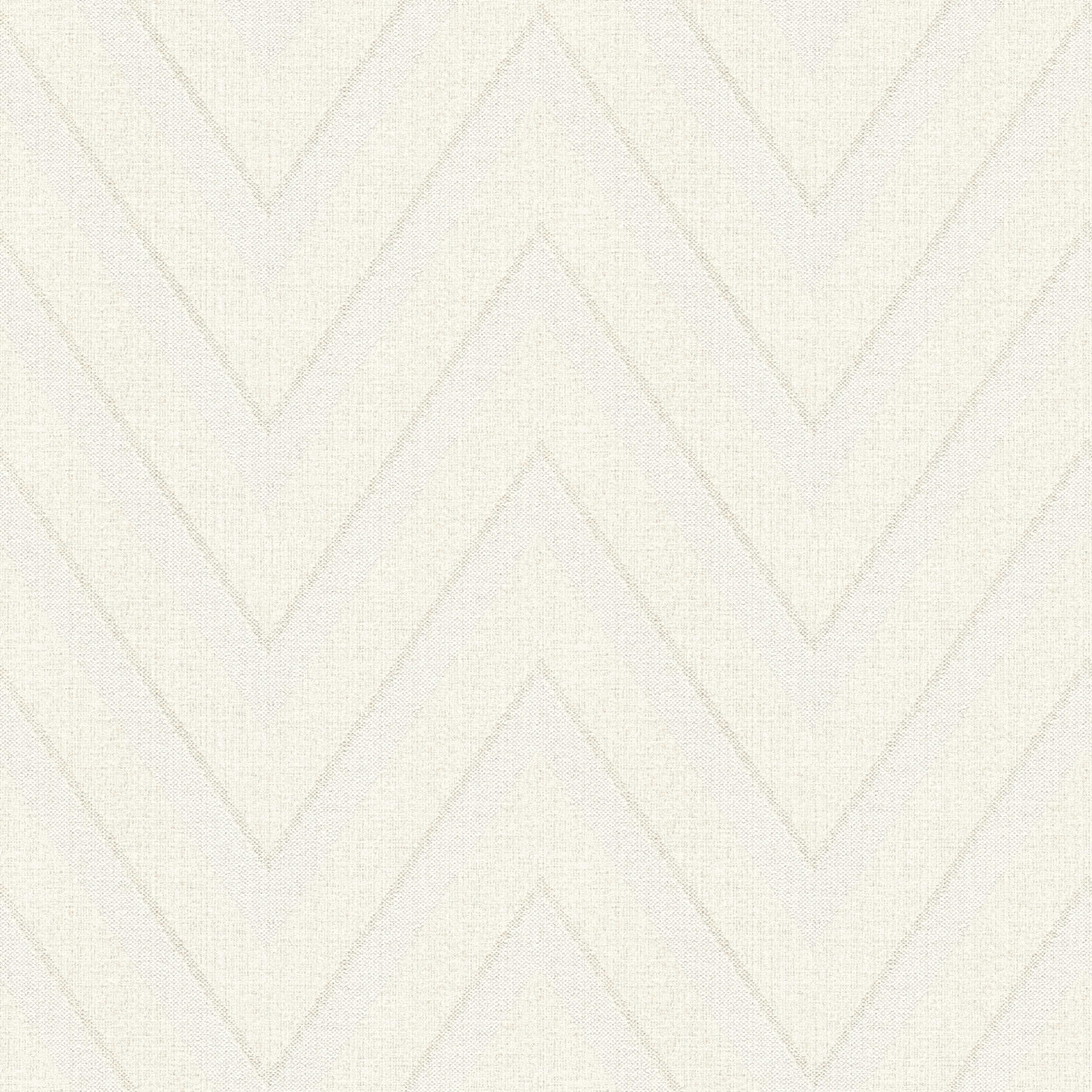 Linen look wallpaper zigzag stripes - beige, cream
