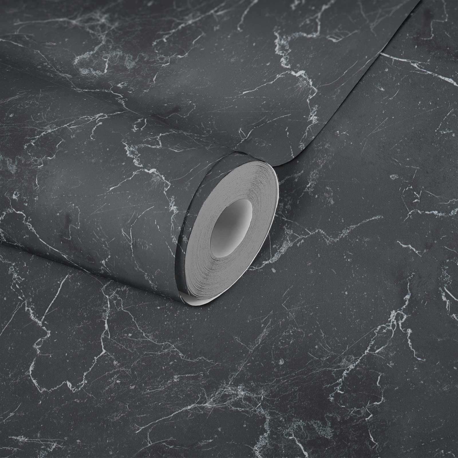             Papier peint intissé imitation marbre gris foncé, Design by MICHALSKY
        