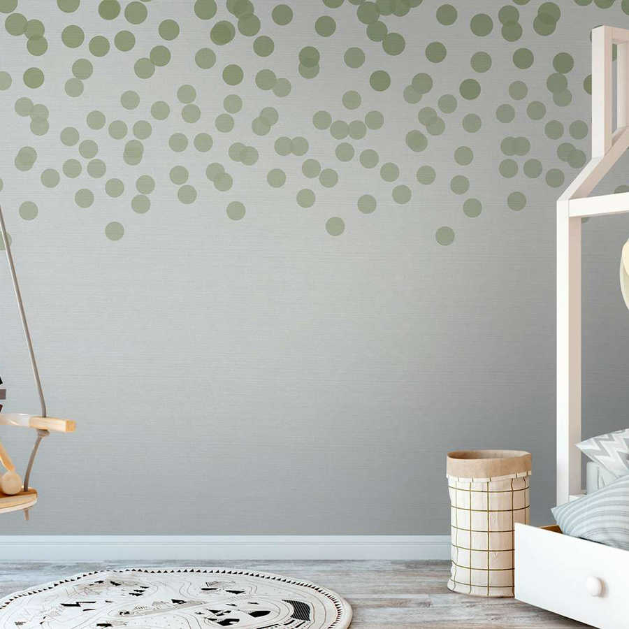 Photo wallpaper with discreet dot pattern - Green, Grey
