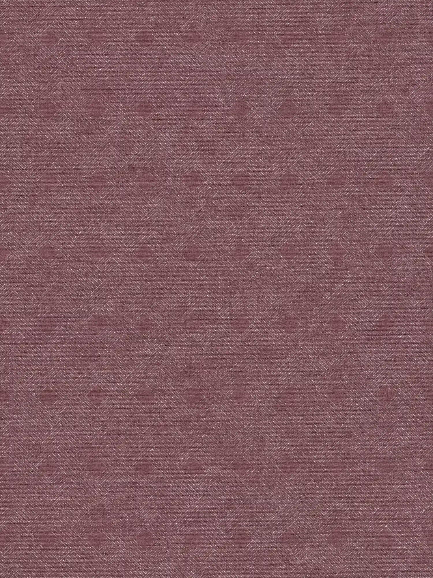Wine red wallpaper with golden lines pattern in used look - metallic, red
