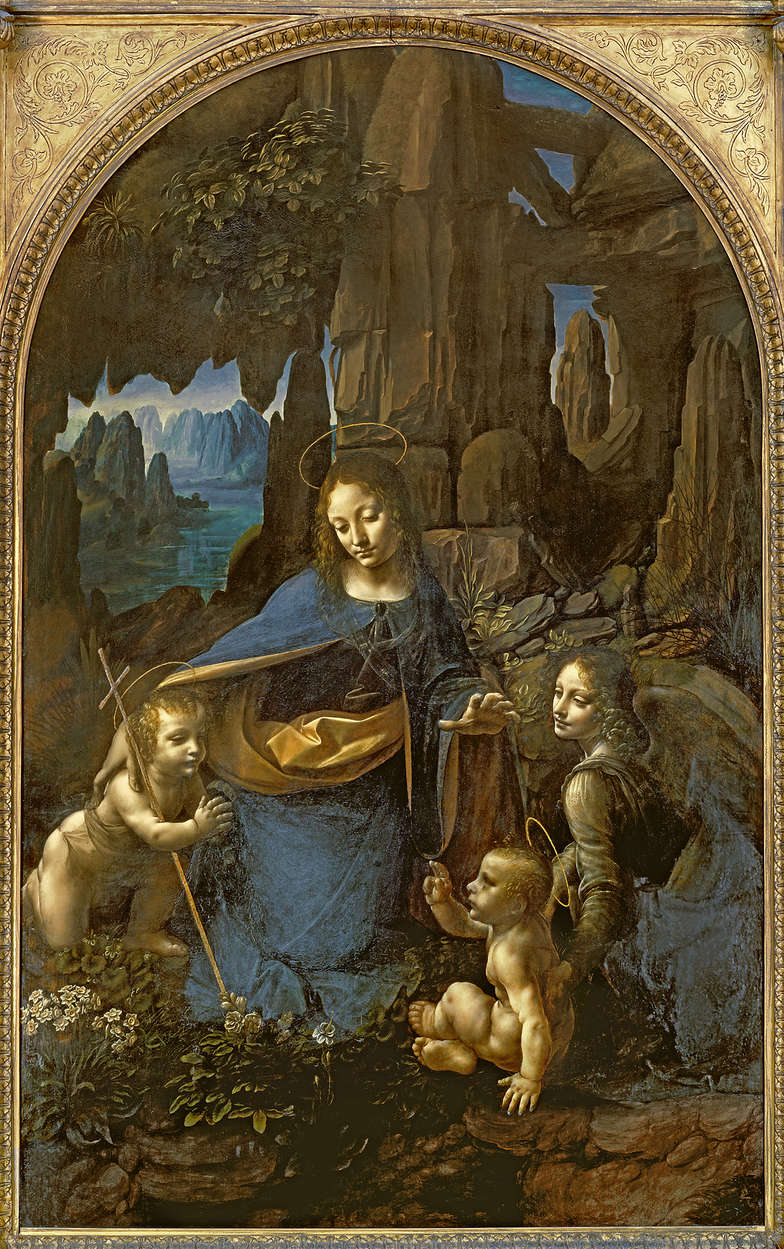             Papier peint panoramique "La Vierge sur les rochers" de Léonard de Vinci
        
