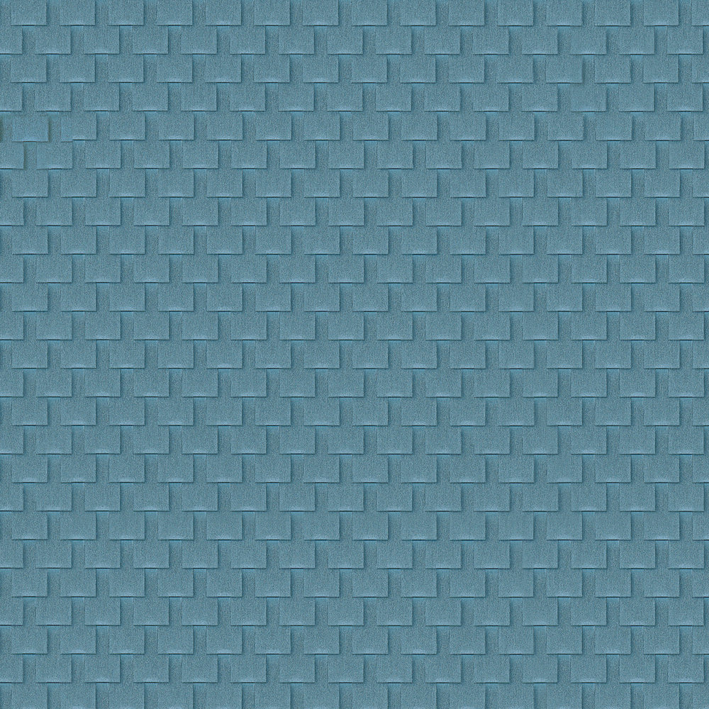             Patterned wallpaper with facet design and 3D effect - Blue, Bronze
        