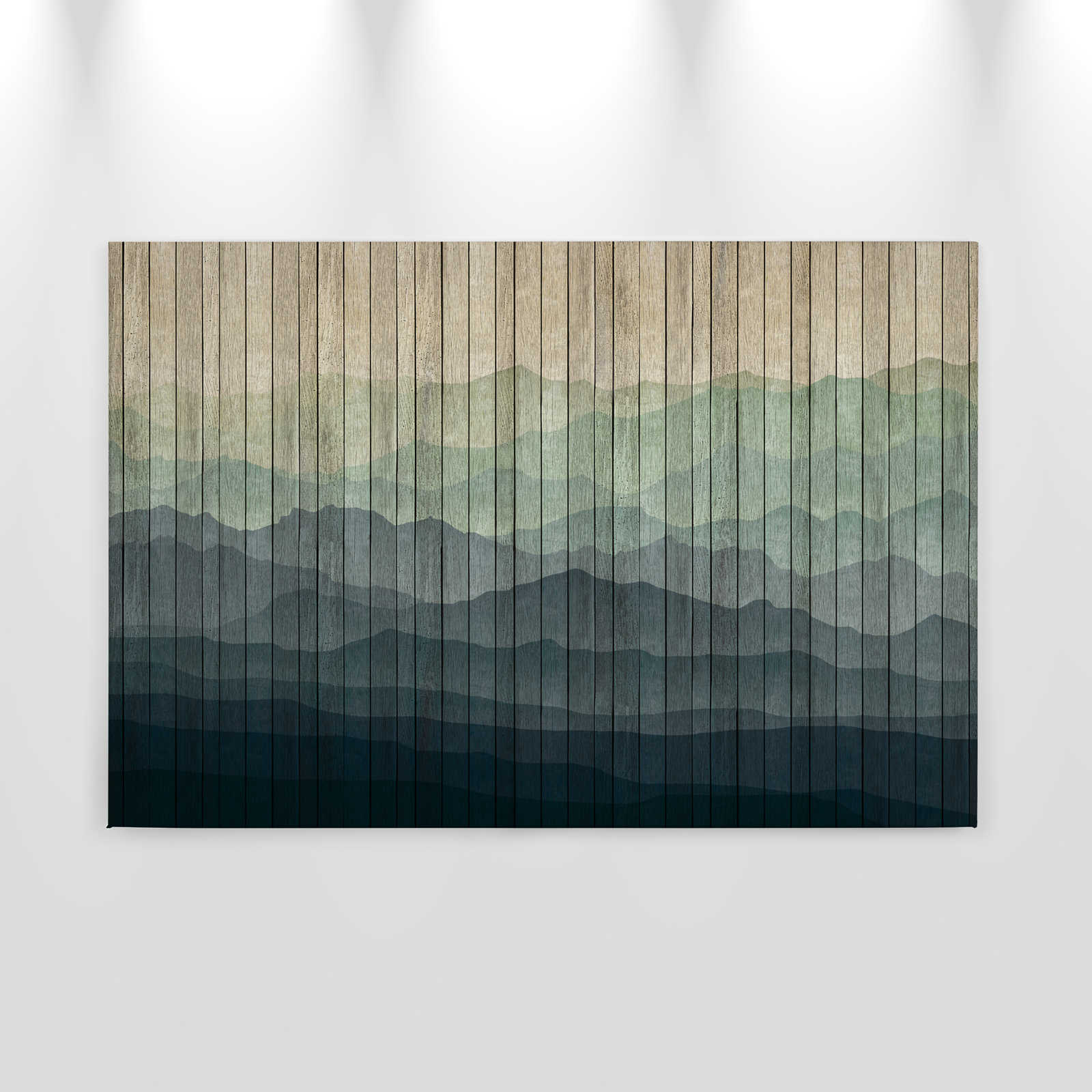             Mountains 1 - toile moderne paysage de montagne & aspect planche - 0,90 m x 0,60 m
        