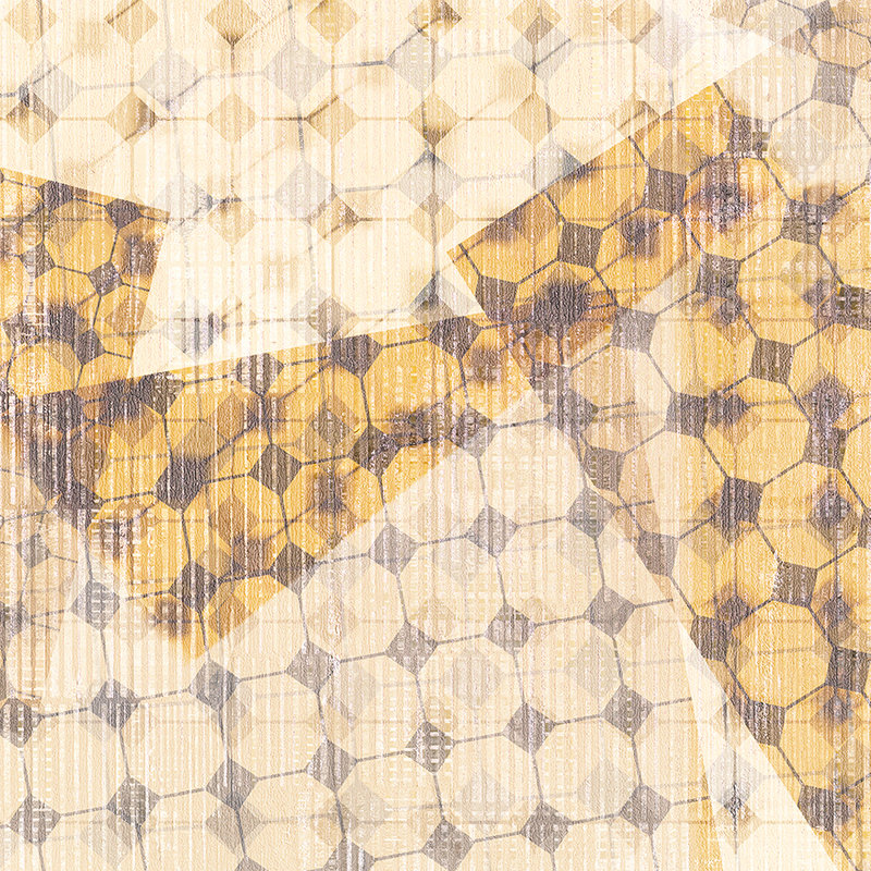         Layer effect & geometric pattern mural - yellow, orange, white
    