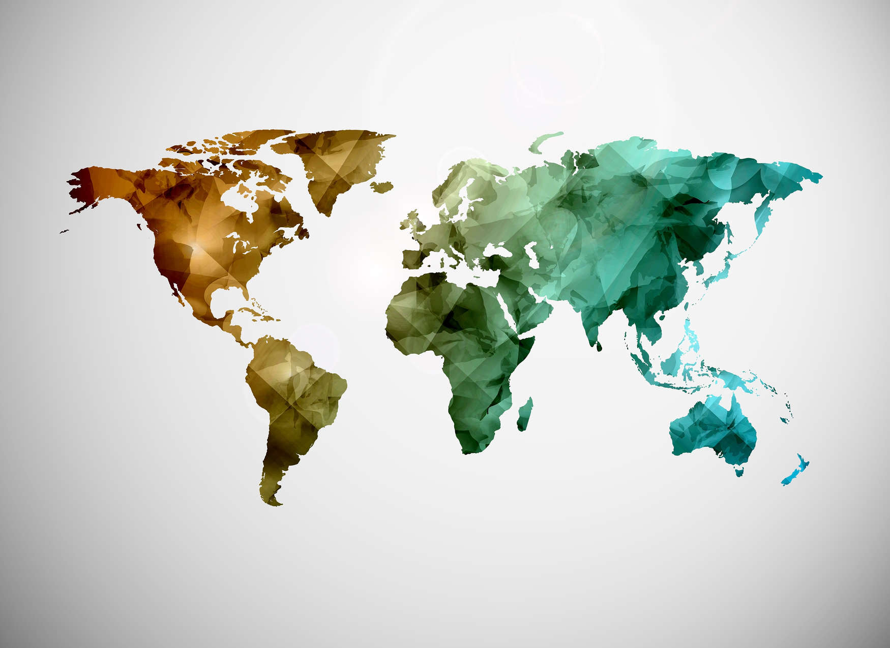             Carte du monde en éléments graphiques - Coloré, blanc
        