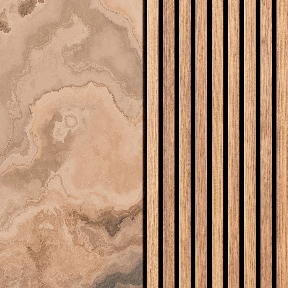             Photo wallpaper »travertino 2« - Panels & marble - Light brown | Smooth, slightly shiny premium non-woven fabric
        