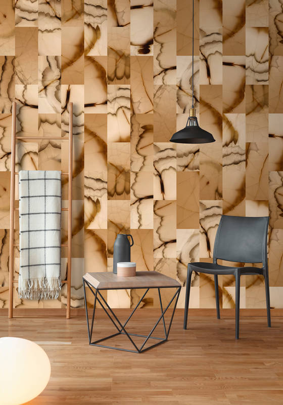             Cut stone 1 - Photo wallpaper with stone look abstract - Beige, Brown | Textured non-woven
        