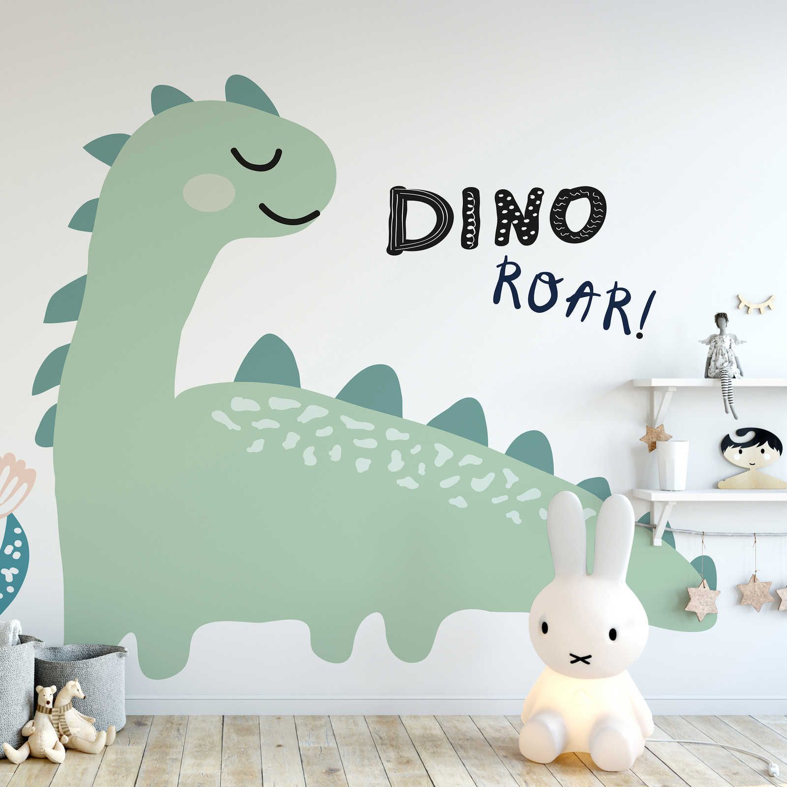 Painted Dinosaur Wallpaper - Smooth & Pearlescent Non-woven
