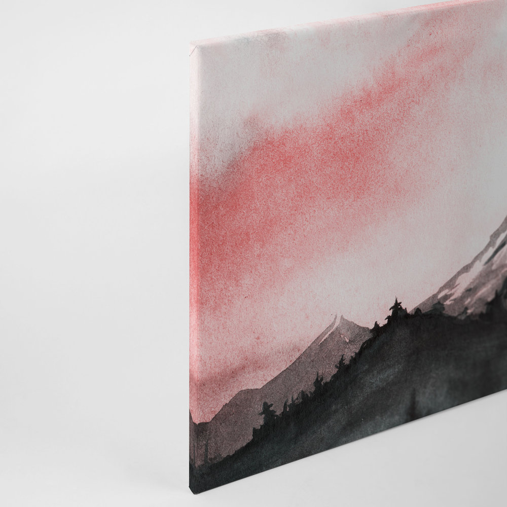             Canvas met berglandschap in aquarelstijl - 0,90 m x 0,60 m
        
