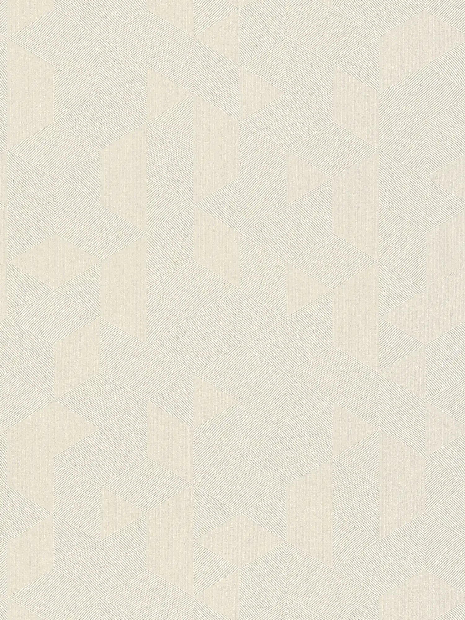 Cream white wallpaper with tone-on-tone pattern & shimmer effect - white
