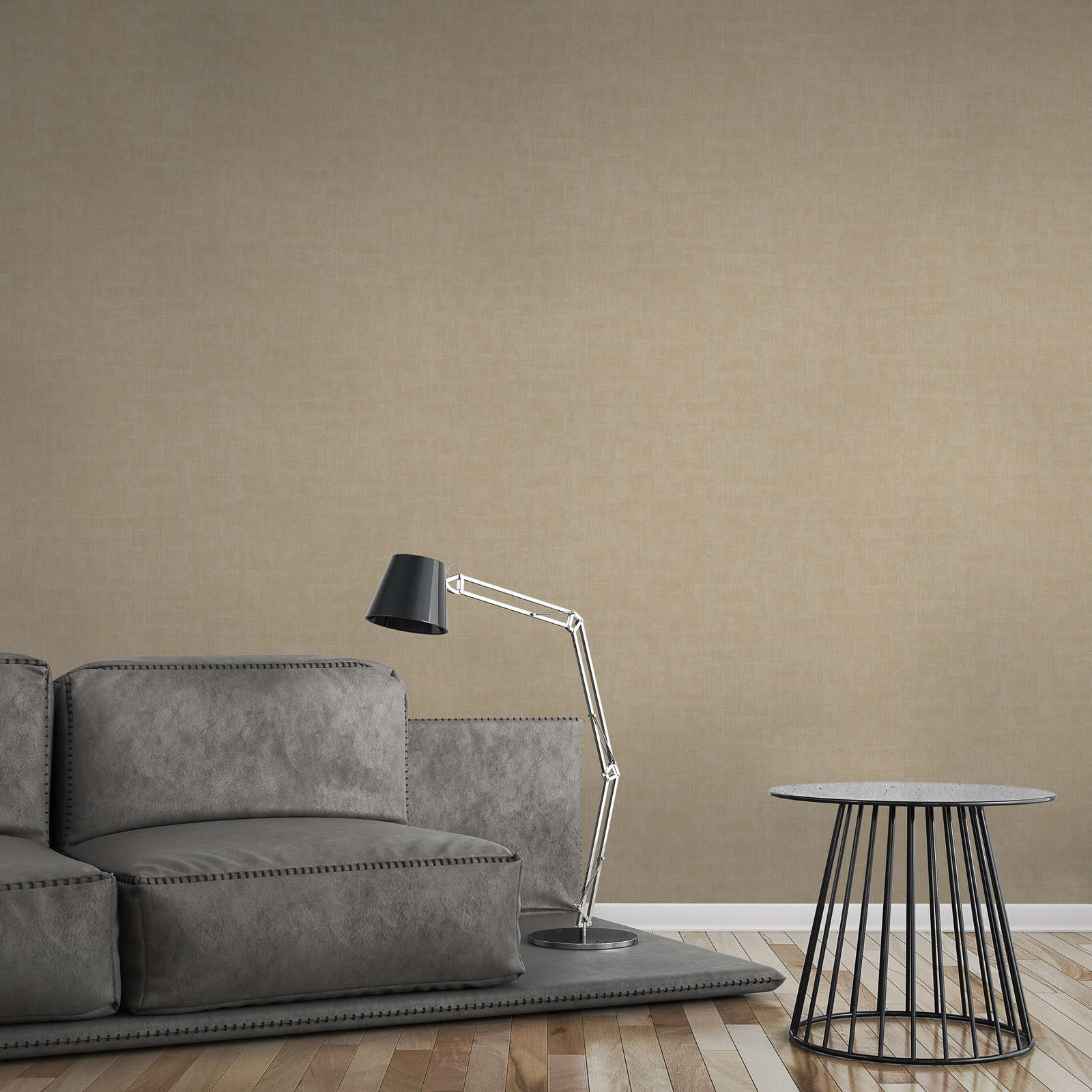             Onderlaag behang met abstract raffia patroon in zachte kleuren - beige, taupe
        