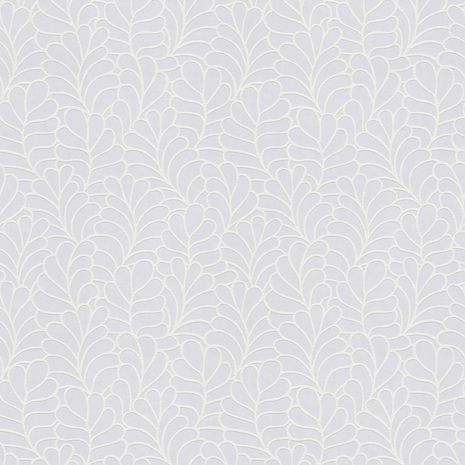 Paintable wallpaper with floral leaf pattern - 25,00 m x 1,06 m

