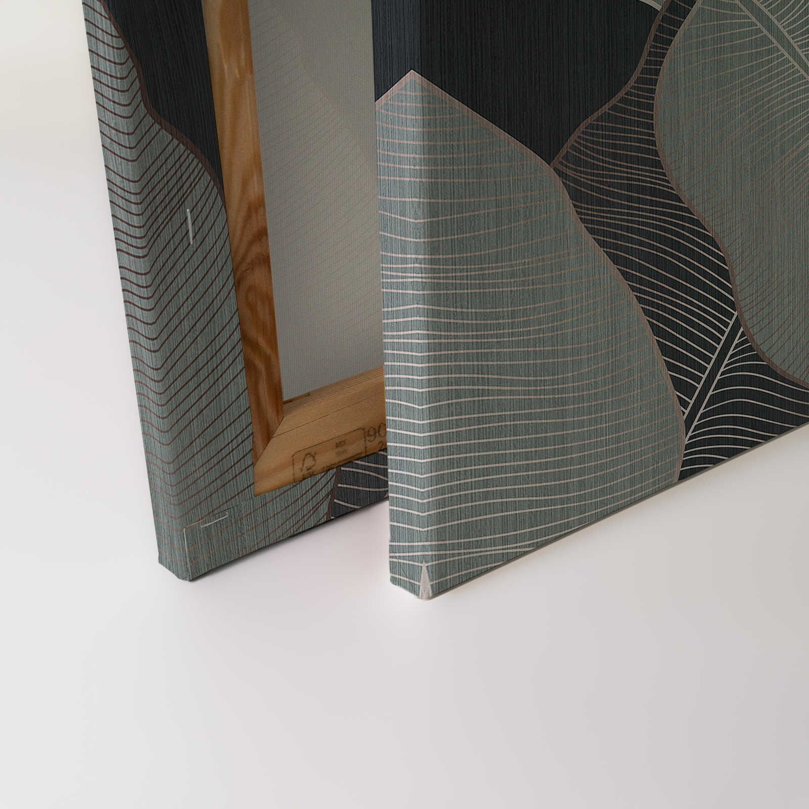             Under Cover 1 - Toile Feuille de palmier Gris & Vert pâle style dessin - 0,90 m x 0,60 m
        