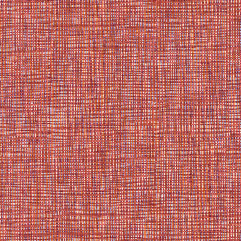             Wallpaper red with textile pattern in red orange & purple
        