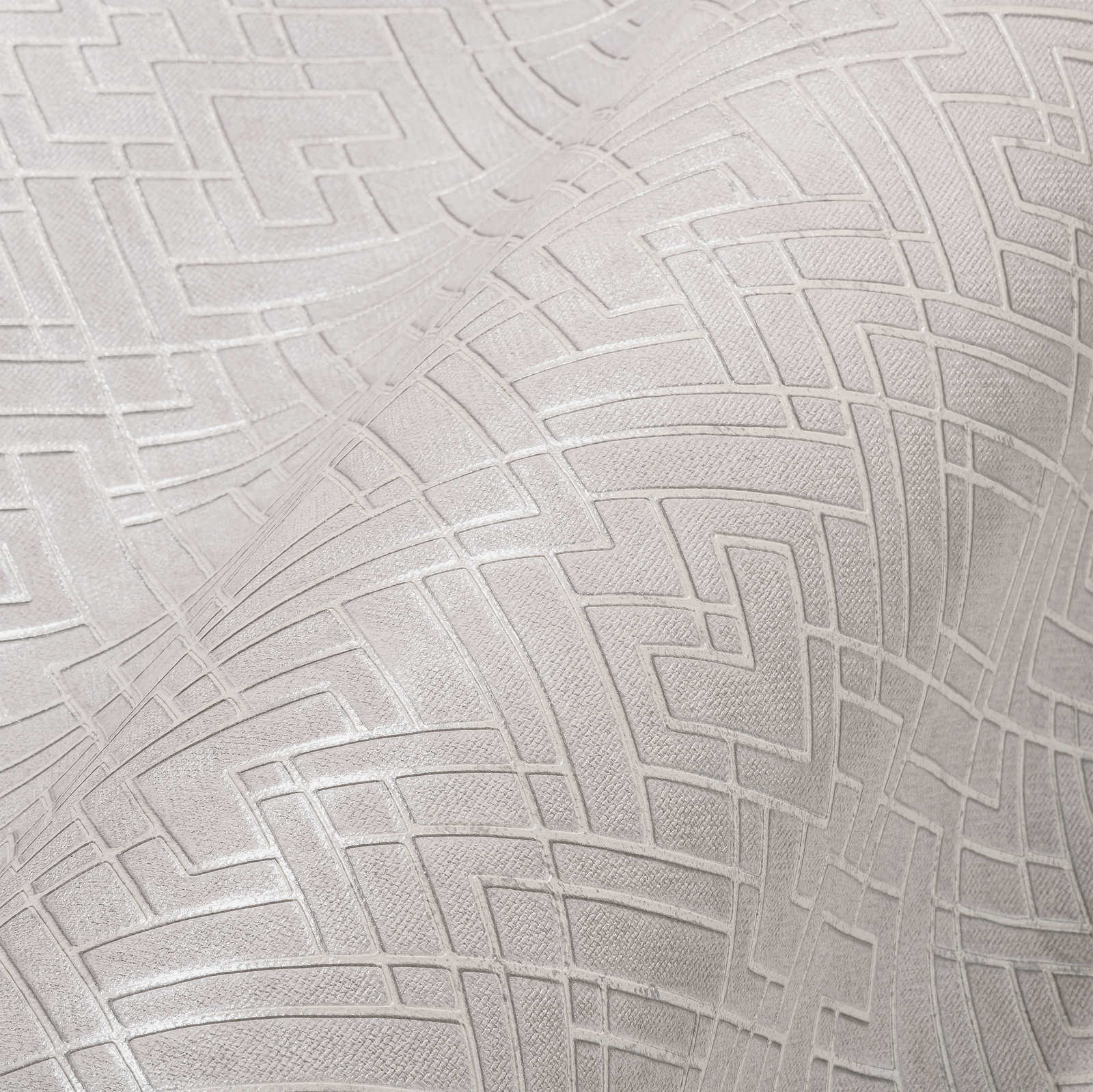             Silver wallpaper with metallic lines graphic - grey
        