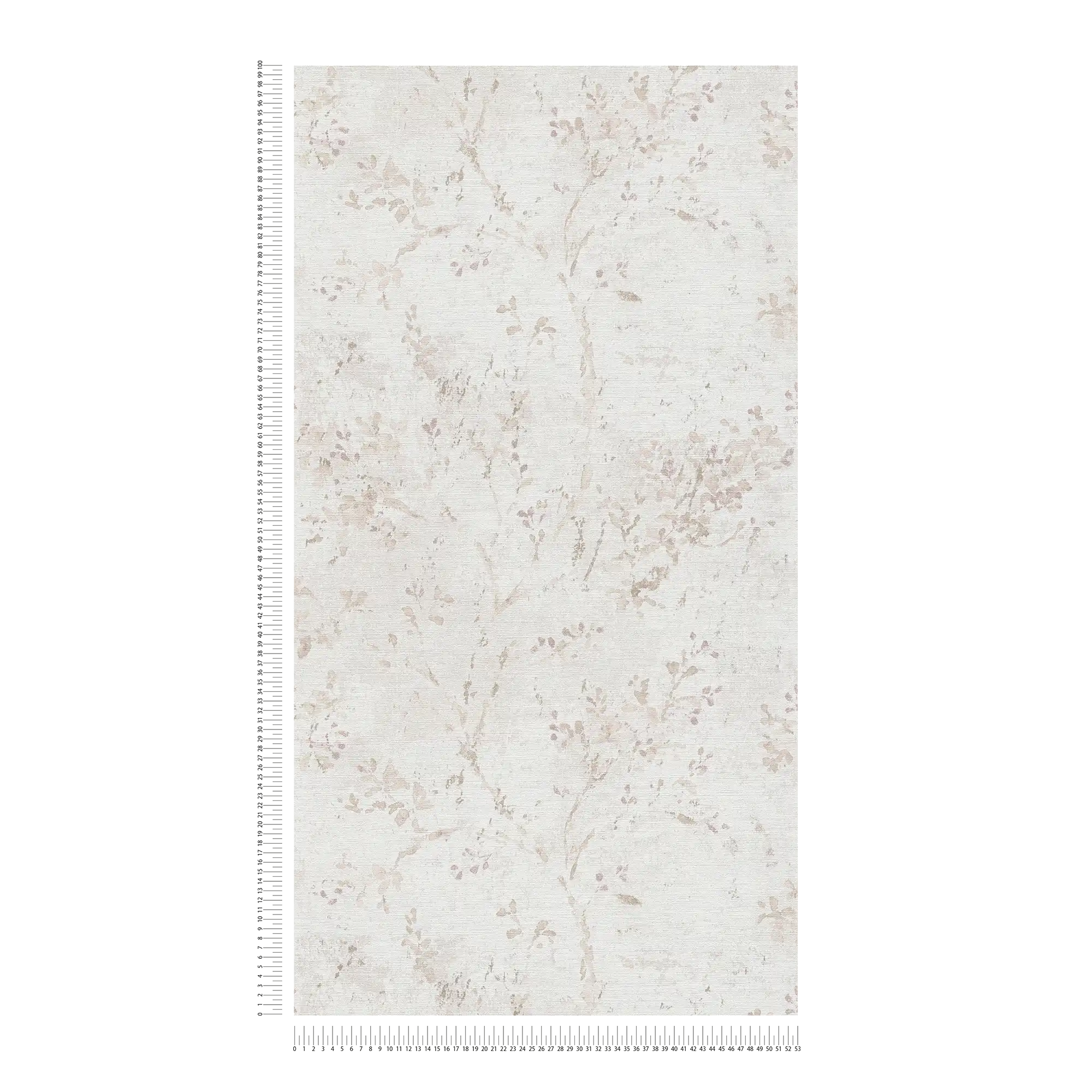             papier peint en papier intissé avec motif floral fantaisie - gris, beige, violet
        