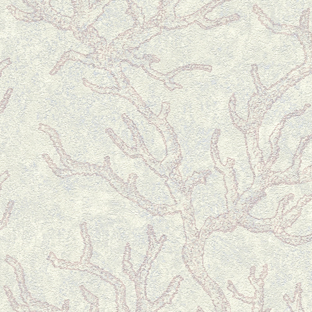             Papel pintado no tejido VERSACE con diseño de coral y estructura - gris, metálico
        