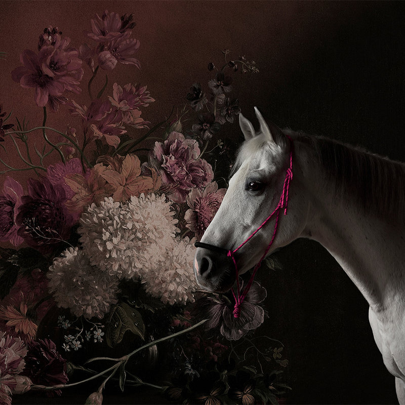         Photo wallpaper Horses Portrait with flowers - Walls by Patel
    